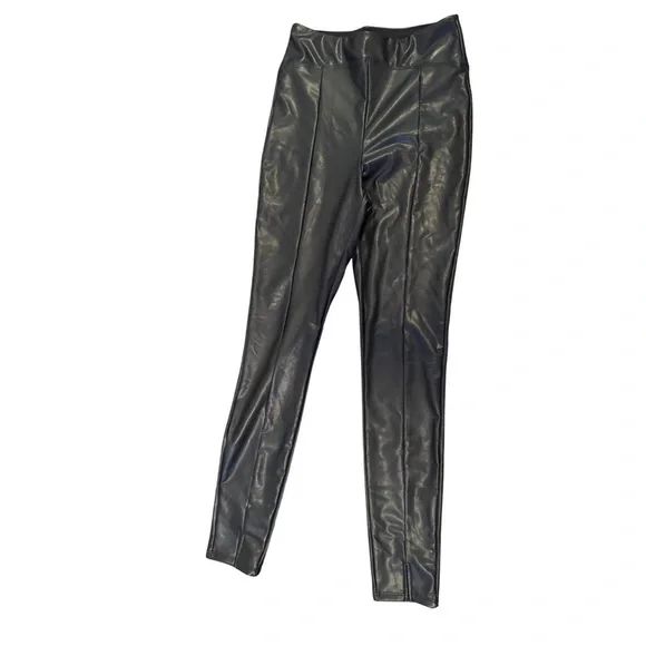 Express Black Faux Leather Leggings Women's Small - Picture 3 of 6
